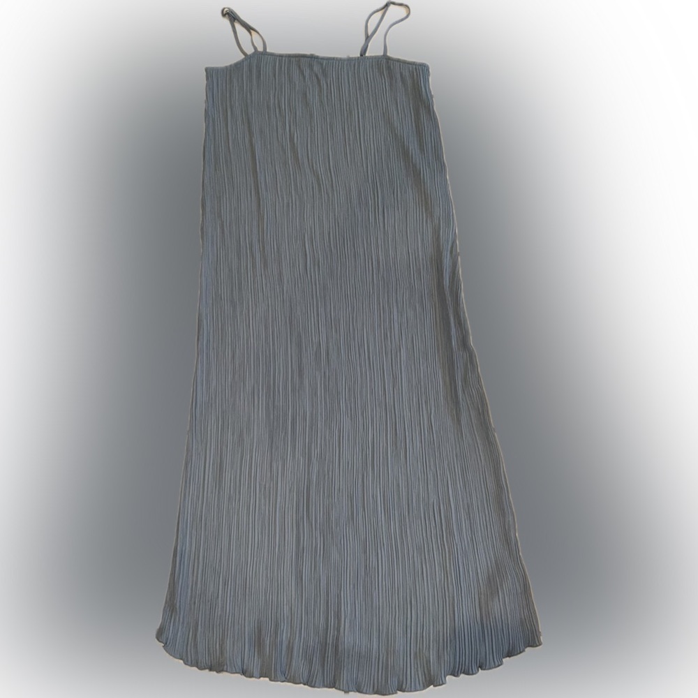 Madewell The Goldie Plissé midi teapot blue dress 6 - Picture 7 of 9